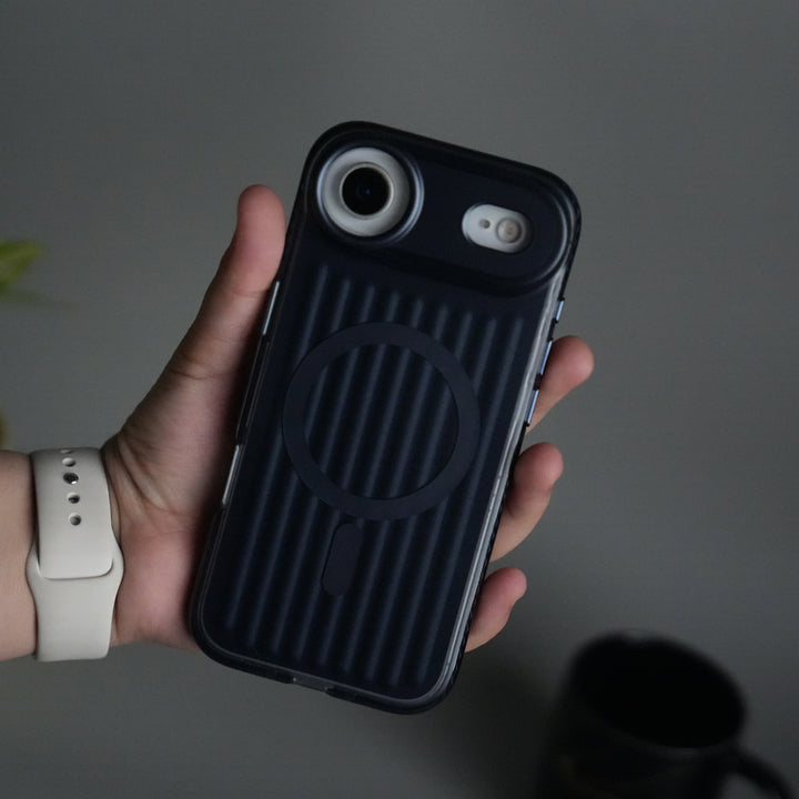 iPhone 17 Air MagSafe Suitcase Design Case | Shockproof Ribbed Texture Back Cover