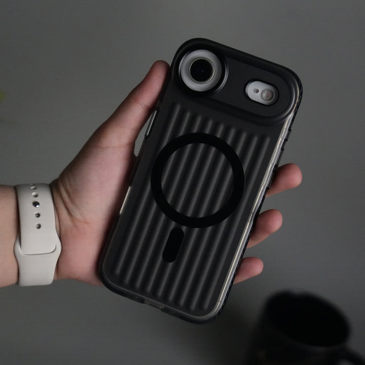 iPhone 17 Air MagSafe Suitcase Design Case | Shockproof Ribbed Texture Back Cover