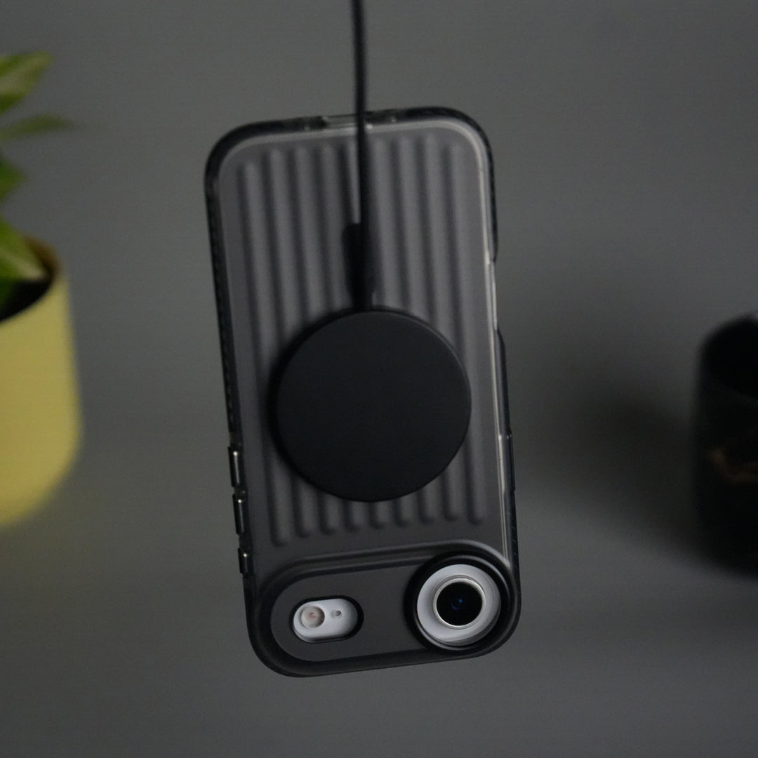 iPhone 17 Air MagSafe Suitcase Design Case | Shockproof Ribbed Texture Back Cover