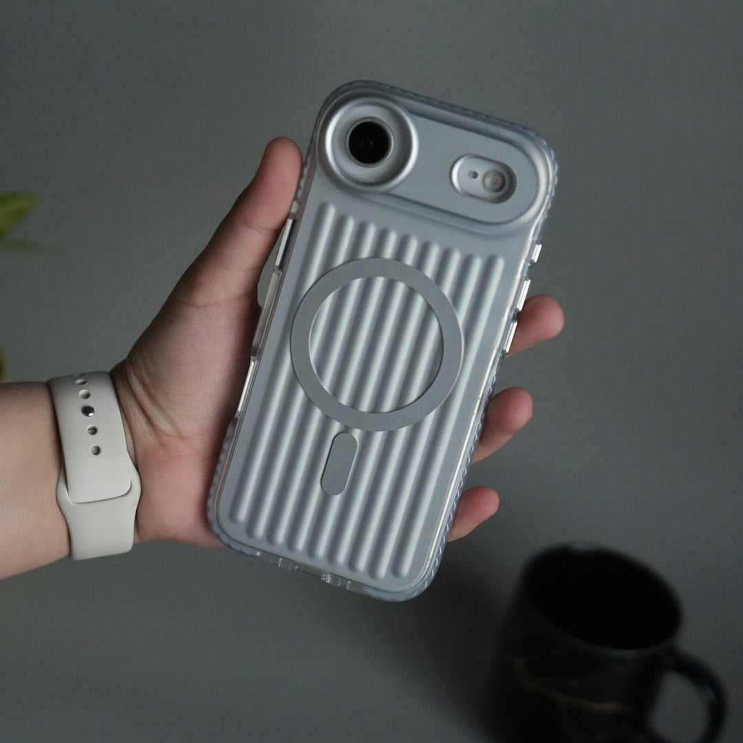 iPhone 17 Air MagSafe Suitcase Design Case | Shockproof Ribbed Texture Back Cover