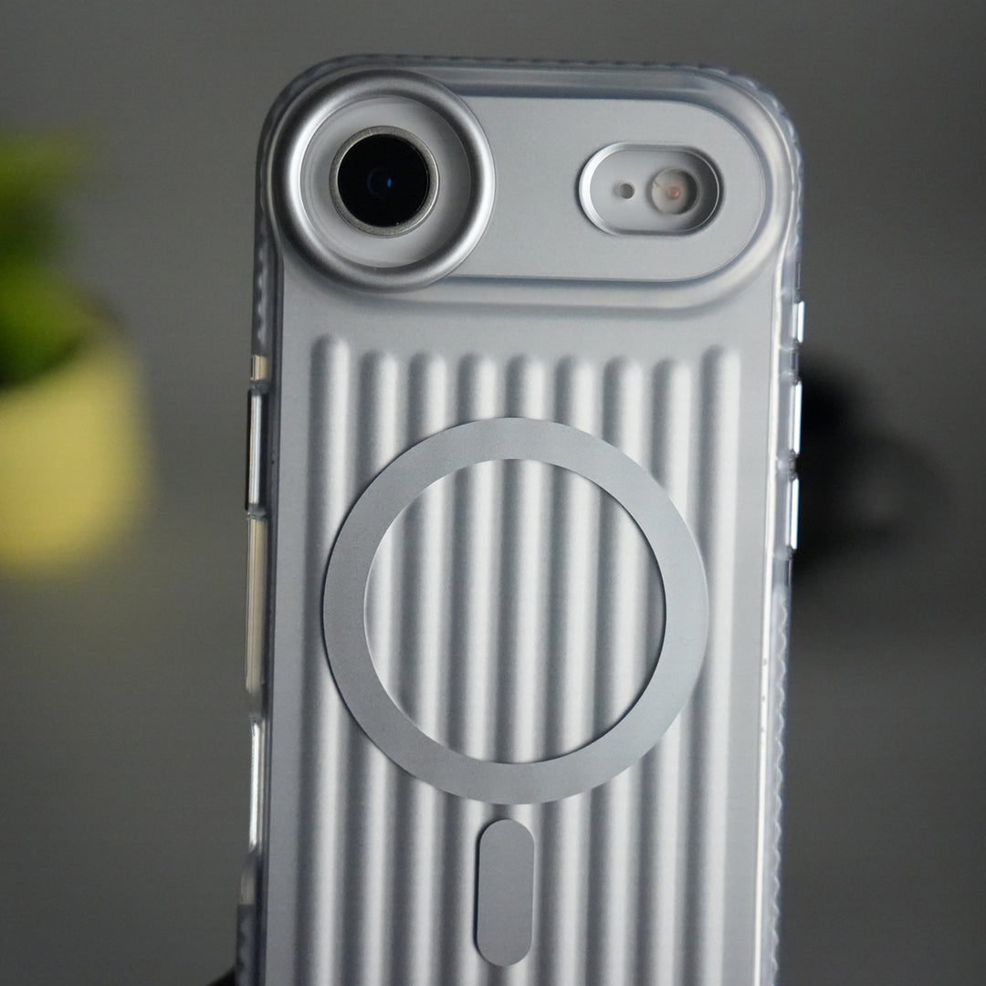 iPhone 17 Air MagSafe Suitcase Design Case | Shockproof Ribbed Texture Back Cover