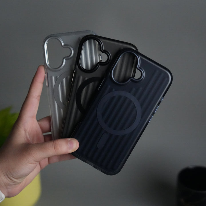 iPhone 17 MagSafe Suitcase Design Case | Shockproof Ribbed Texture Back Cover