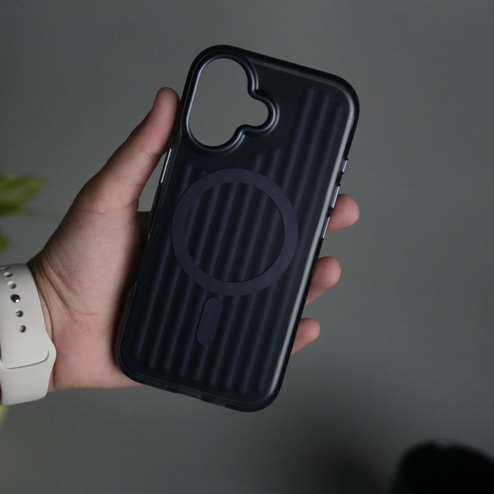 iPhone 17 MagSafe Suitcase Design Case | Shockproof Ribbed Texture Back Cover