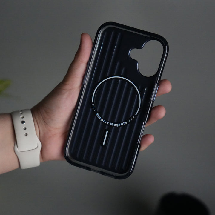 iPhone 17 MagSafe Suitcase Design Case | Shockproof Ribbed Texture Back Cover