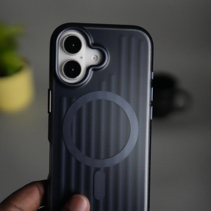 iPhone 17 MagSafe Suitcase Design Case | Shockproof Ribbed Texture Back Cover