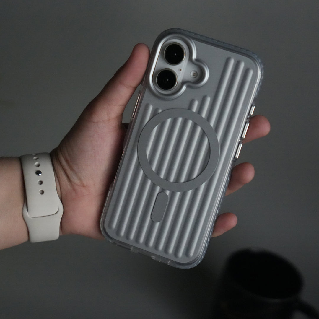 iPhone 17 MagSafe Suitcase Design Case | Shockproof Ribbed Texture Back Cover