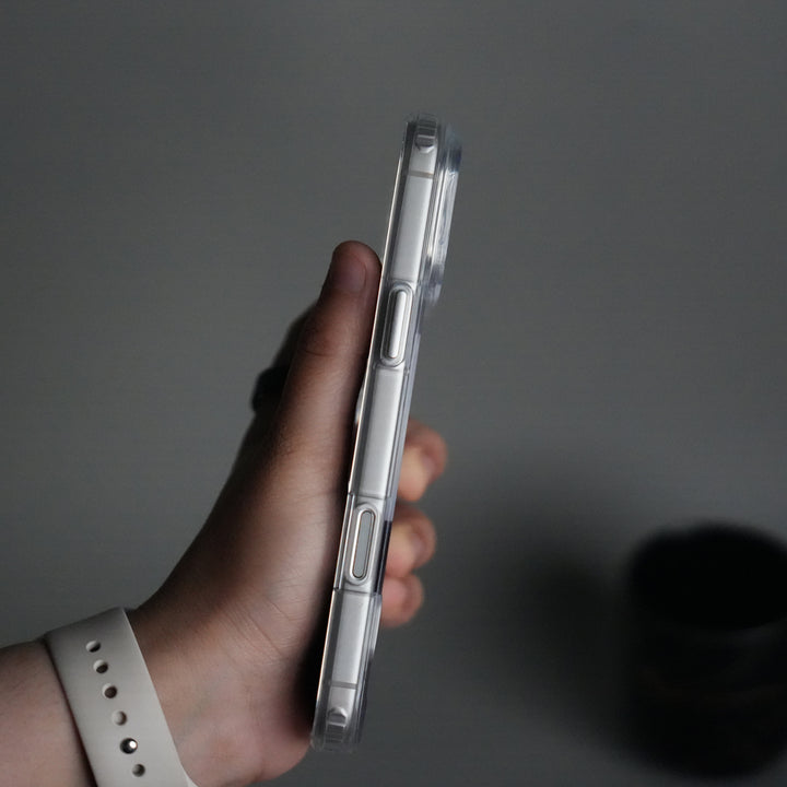 iPhone 17 Series Transparent Bottom Metal Stand MagSafe Supported Case Cover