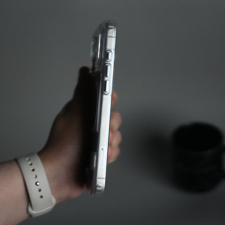 iPhone 17 Series Transparent Bottom Metal Stand MagSafe Supported Case Cover