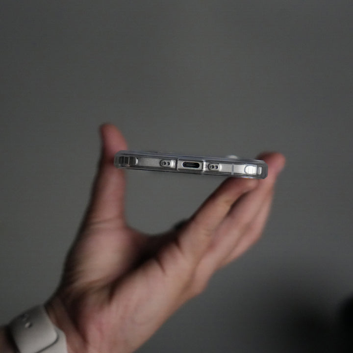 iPhone 17 Series Transparent Bottom Metal Stand MagSafe Supported Case Cover