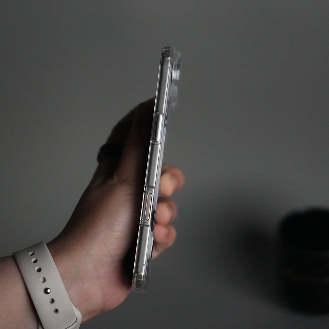 iPhone 17 Series Transparent Bottom Metal Stand MagSafe Supported Case Cover