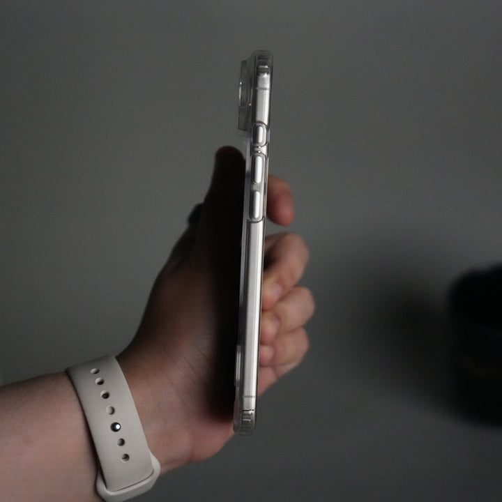 iPhone 17 Series Transparent Bottom Metal Stand MagSafe Supported Case Cover