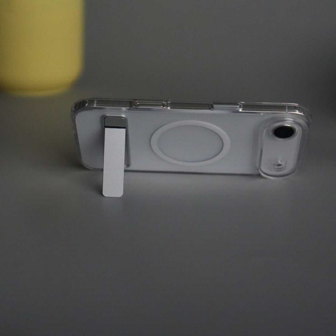 iPhone 17 Series Transparent Bottom Metal Stand MagSafe Supported Case Cover
