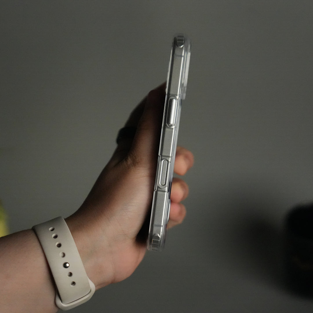 iPhone 17 Series Transparent Bottom Metal Stand MagSafe Supported Case Cover