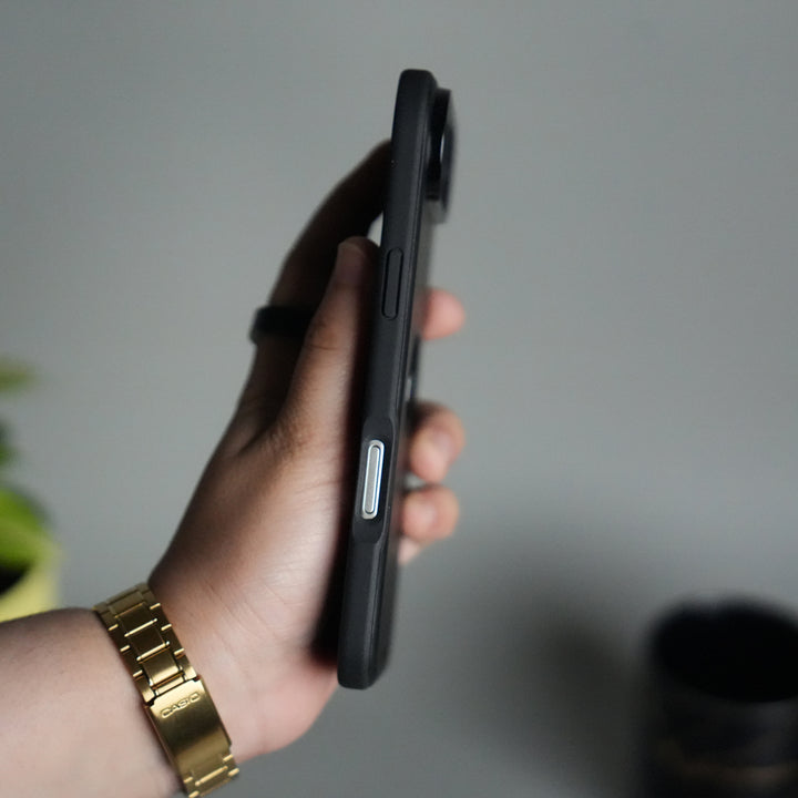 iPhone 17 Air PU Leather Logo Cut Plain Case Premium Finish Cover