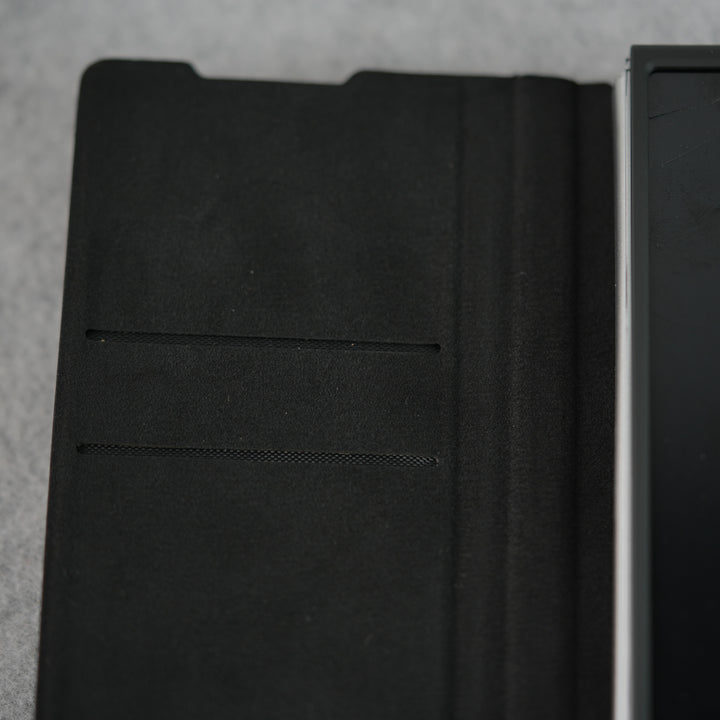 Samsung Galaxy Z Fold 6 Premium Leather Textured Flip Case with Metal Kick Stand Cover