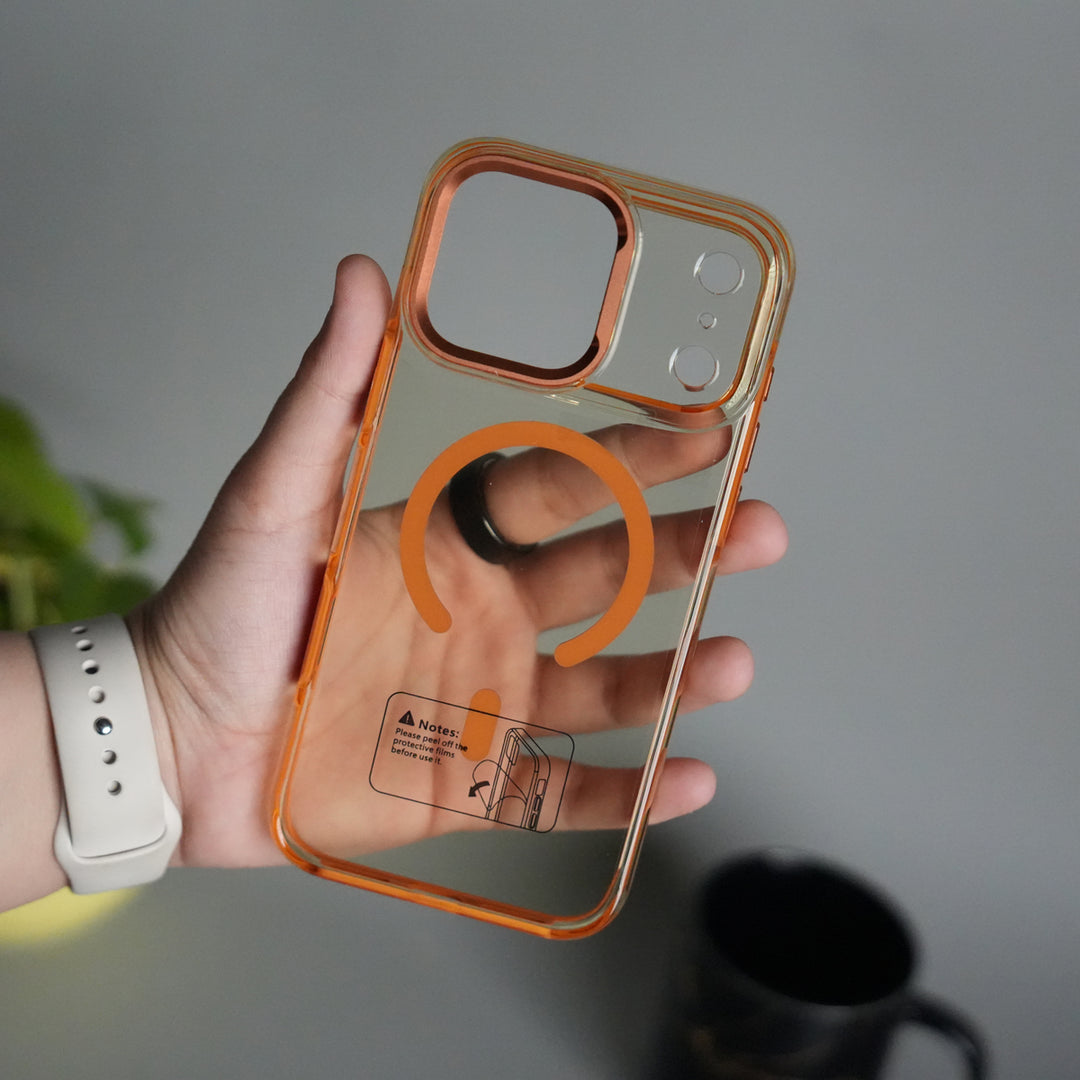 iPhone 17 Pro Transparent MagSafe Case with Metal Camera Frame | Crystal Clear Back Cover