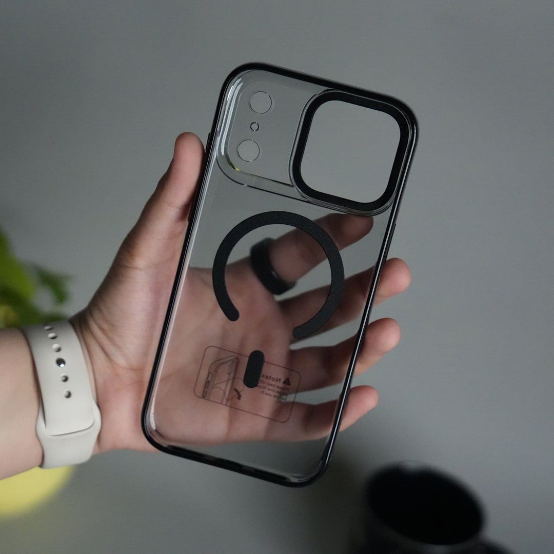 iPhone 17 Pro Transparent MagSafe Case with Metal Camera Frame | Crystal Clear Back Cover