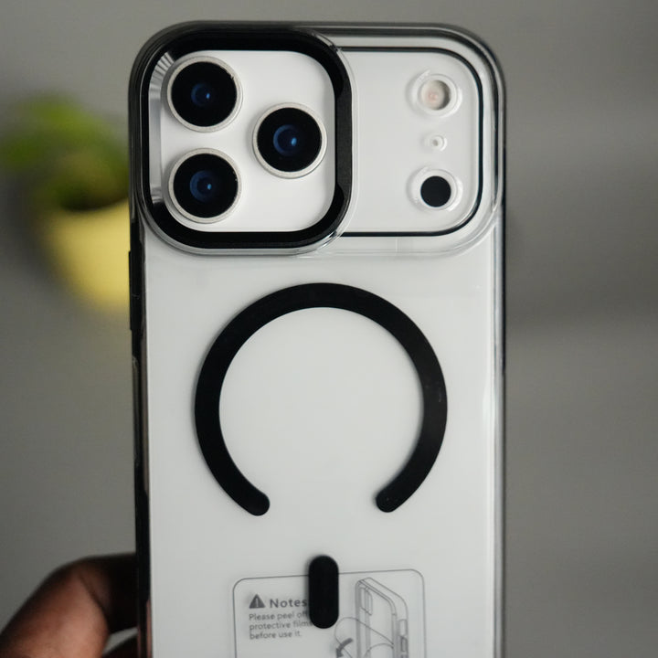 iPhone 17 Pro Transparent MagSafe Case with Metal Camera Frame | Crystal Clear Back Cover