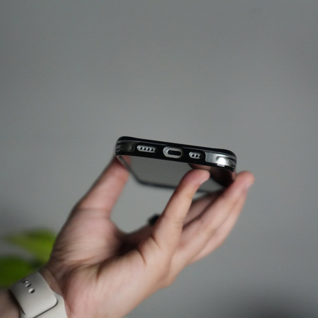 iPhone 17 Transparent MagSafe Case with Metal Camera Frame | Crystal Clear Back Cover (BLACK)