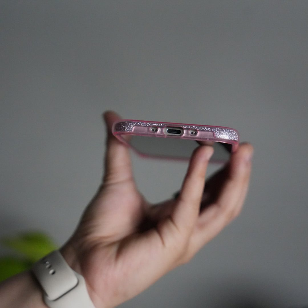 iPhone 17 Air Shimmer Bow Design Case | With Mobile Wrist Holder Charm