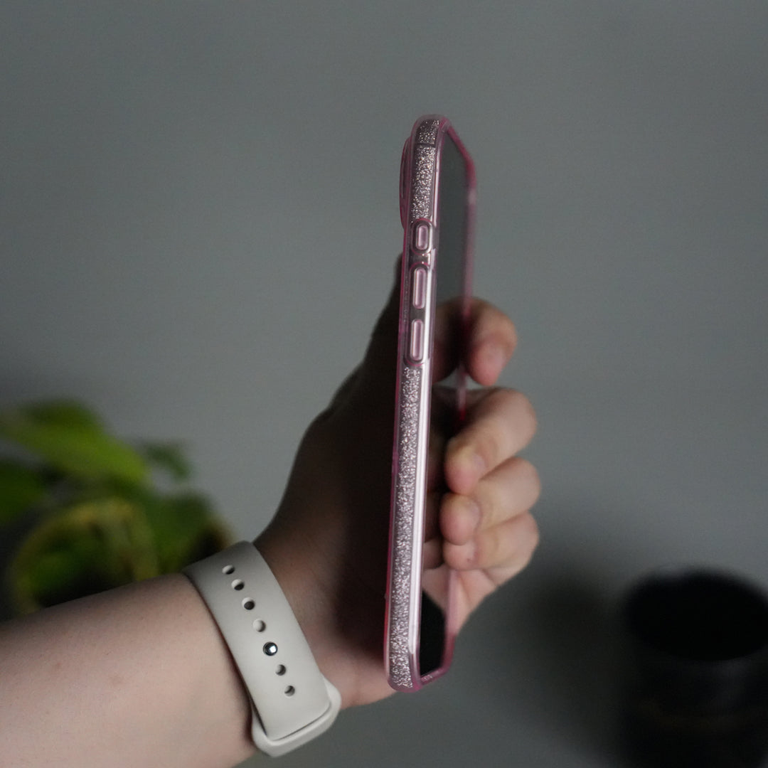 iPhone 17 Air Shimmer Bow Design Case | With Mobile Wrist Holder Charm