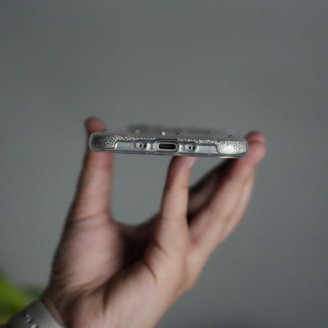 iPhone 17 Air Shimmer Bow Design Case | With Mobile Wrist Holder Charm