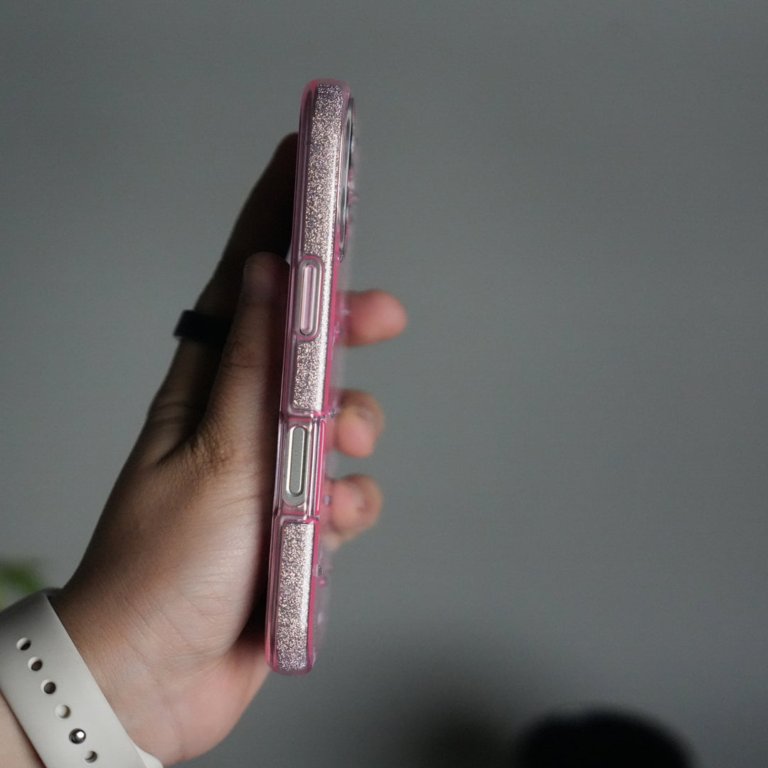 iPhone 17 Shimmer Bow Design Case | With Mobile Wrist Holder Charm