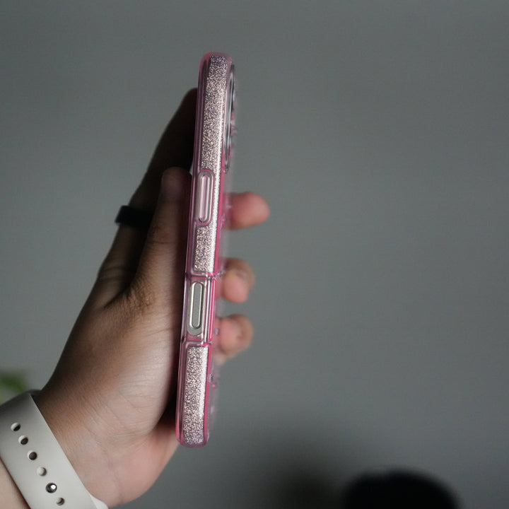 iPhone 17 Shimmer Bow Design Case | With Mobile Wrist Holder Charm