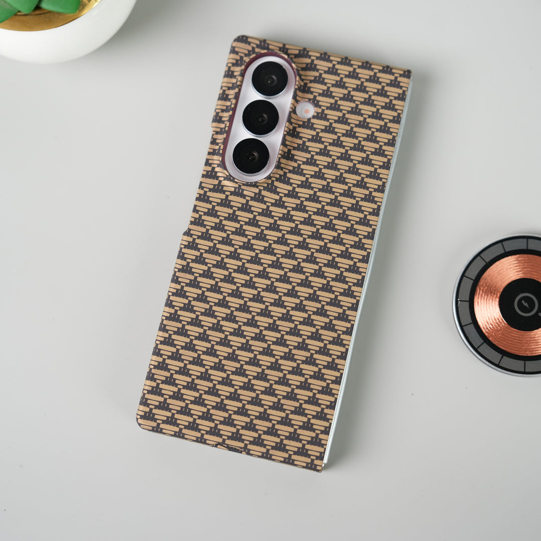 Samsung Galaxy Z Fold 7 Carbon Fiber Aramid Texture Case | Hard PC Slim MagSafe Cover | Shockproof Protective Design