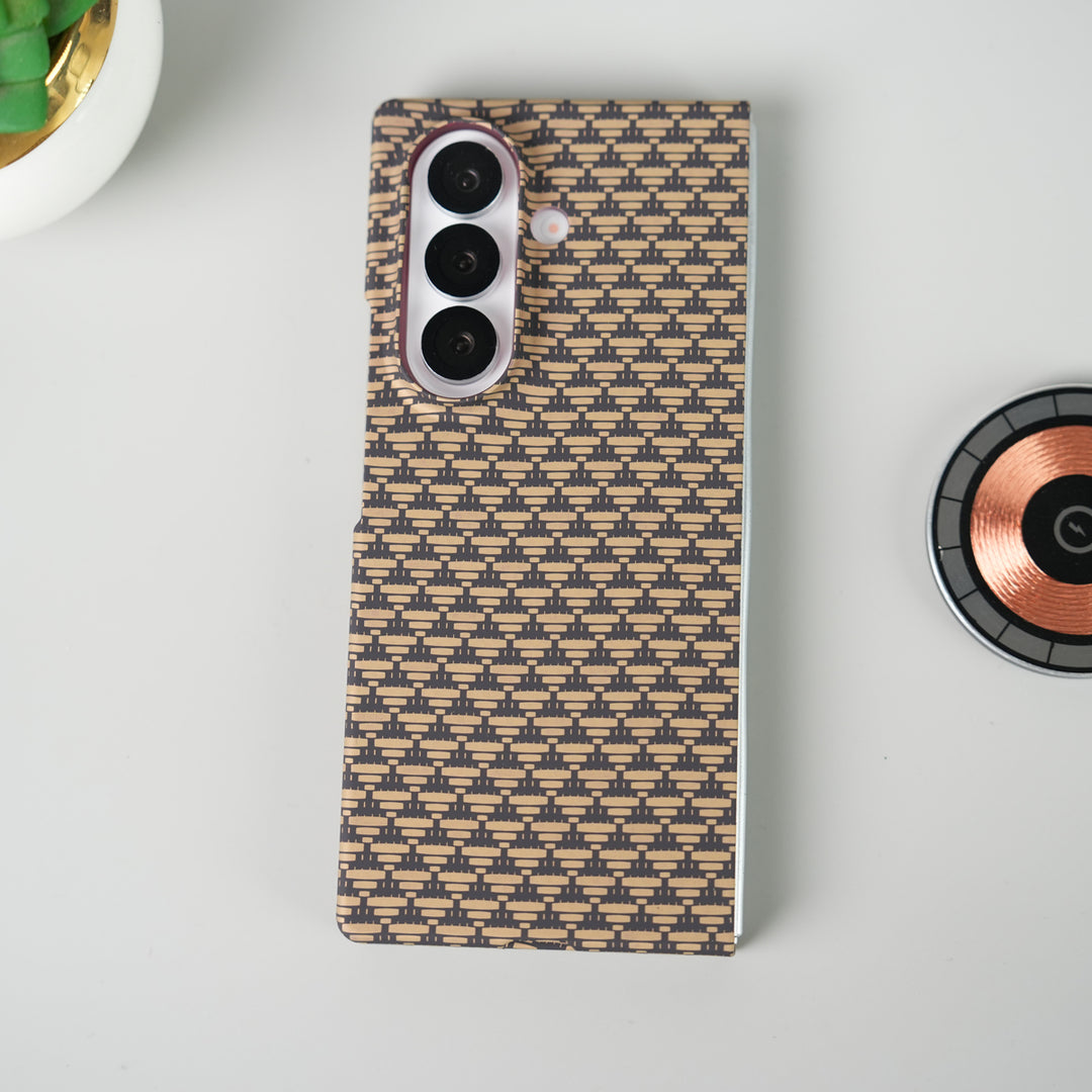 Samsung Galaxy Z Fold 7 Carbon Fiber Aramid Texture Case | Hard PC Slim MagSafe Cover | Shockproof Protective Design