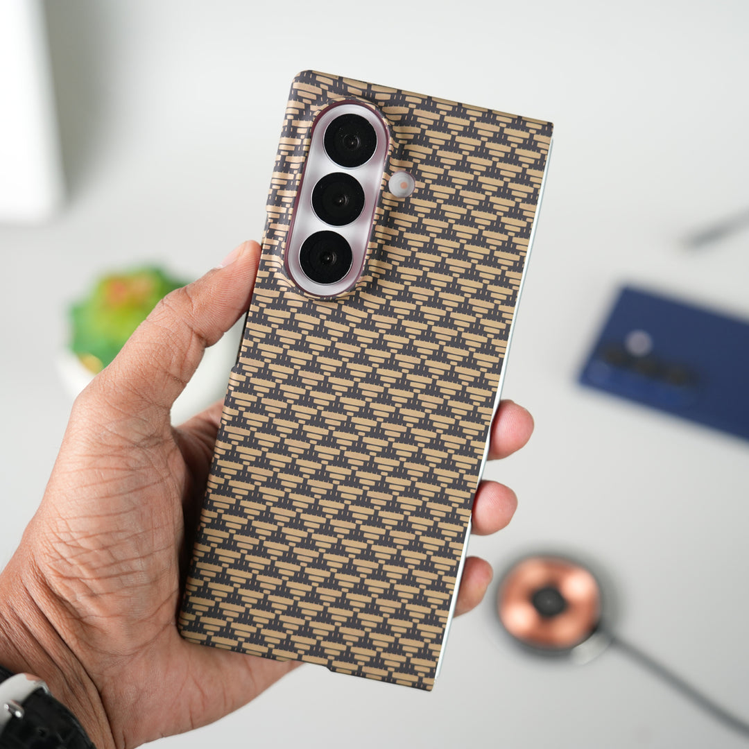 Samsung Galaxy Z Fold 7 Carbon Fiber Aramid Texture Case | Hard PC Slim MagSafe Cover | Shockproof Protective Design