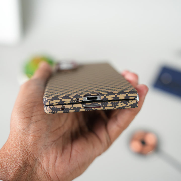 Samsung Galaxy Z Fold 7 Carbon Fiber Aramid Texture Case | Hard PC Slim MagSafe Cover | Shockproof Protective Design
