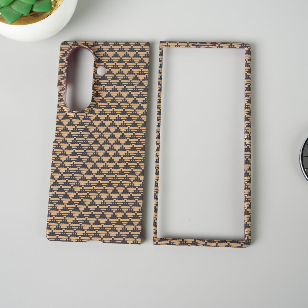 Samsung Galaxy Z Fold 7 Carbon Fiber Aramid Texture Case | Hard PC Slim MagSafe Cover | Shockproof Protective Design