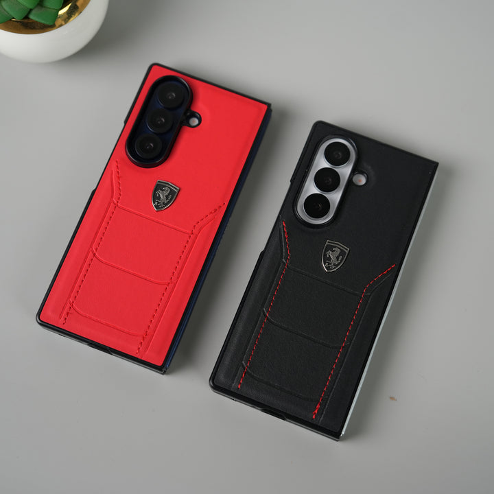 Samsung Galaxy Z Fold 7 FR Stitched PU Leather Case Cover