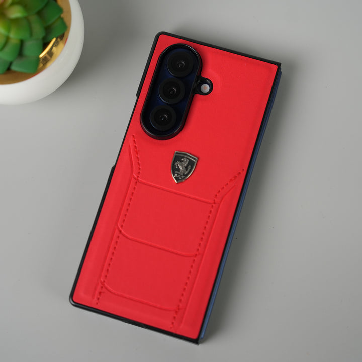 Samsung Galaxy Z Fold 7 FR Stitched PU Leather Case Cover