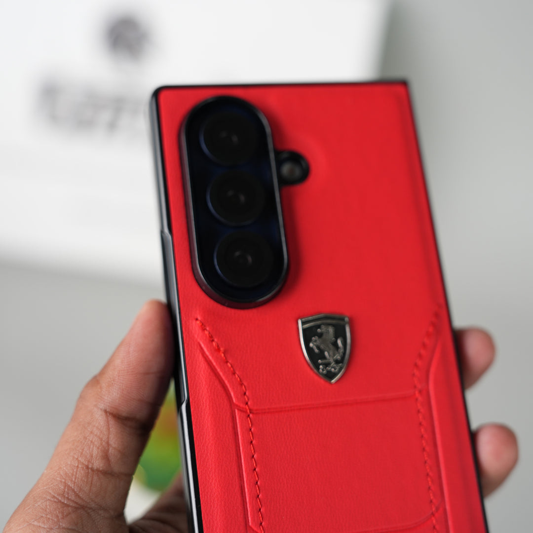 Samsung Galaxy Z Fold 7 FR Stitched PU Leather Case Cover