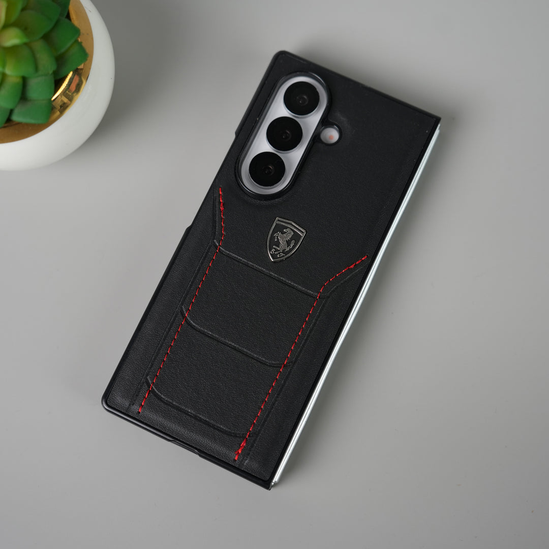 Samsung Galaxy Z Fold 7 FR Stitched PU Leather Case Cover