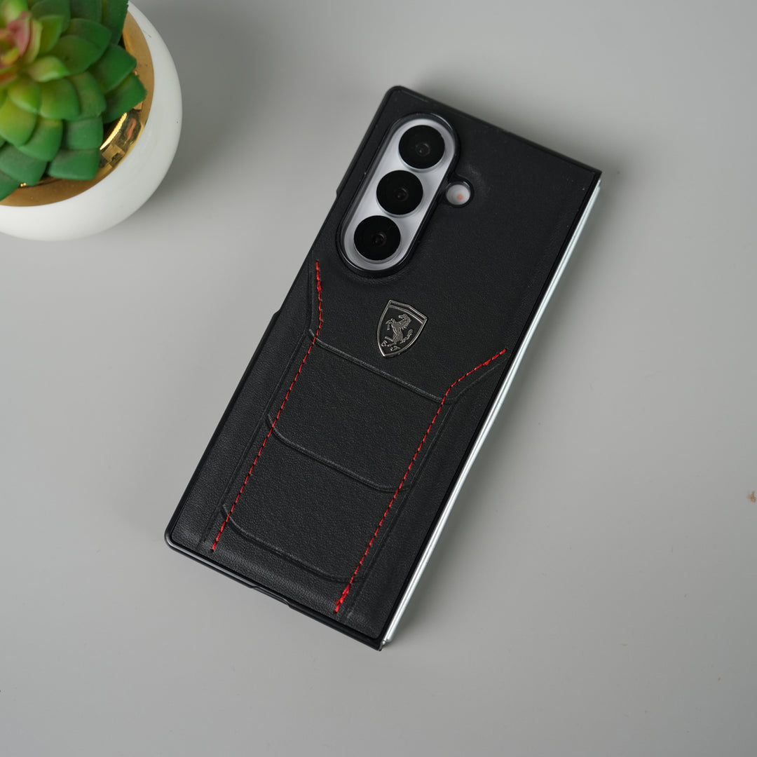 Samsung Galaxy Z Fold 7 FR Stitched PU Leather Case Cover