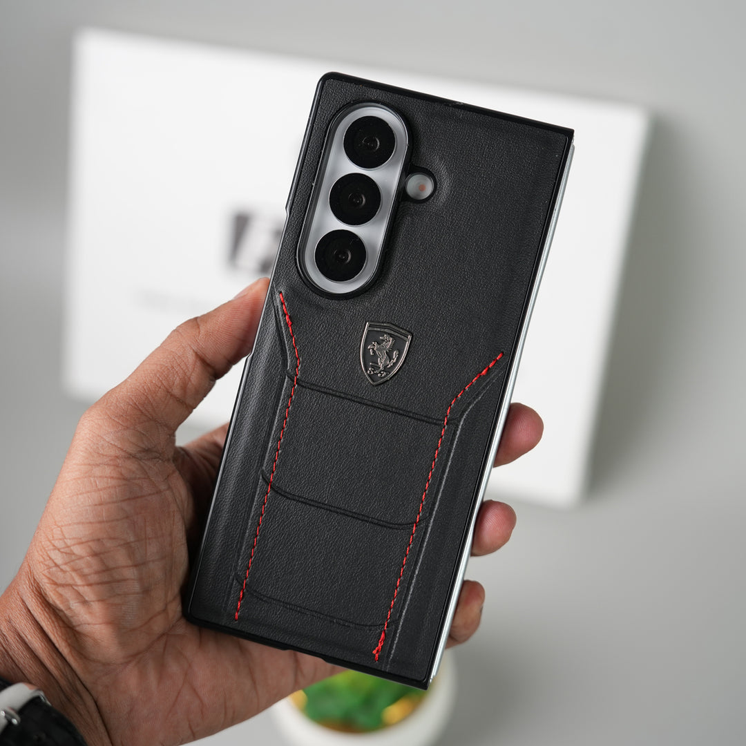 Samsung Galaxy Z Fold 7 FR Stitched PU Leather Case Cover