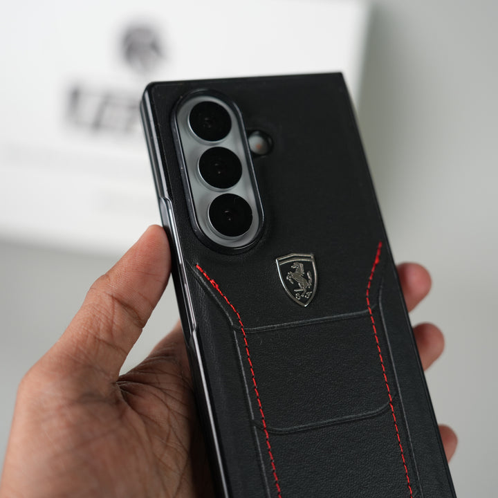 Samsung Galaxy Z Fold 7 FR Stitched PU Leather Case Cover