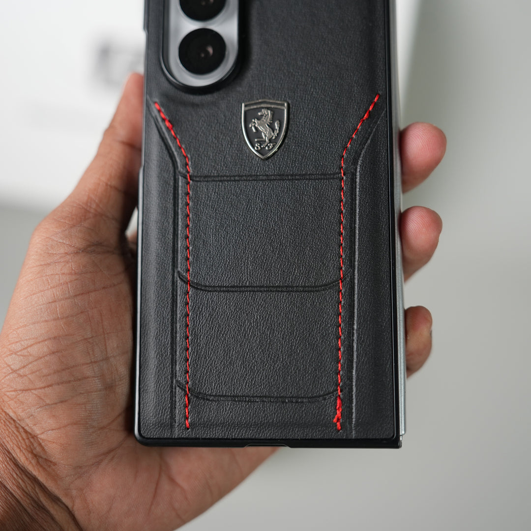 Samsung Galaxy Z Fold 7 FR Stitched PU Leather Case Cover