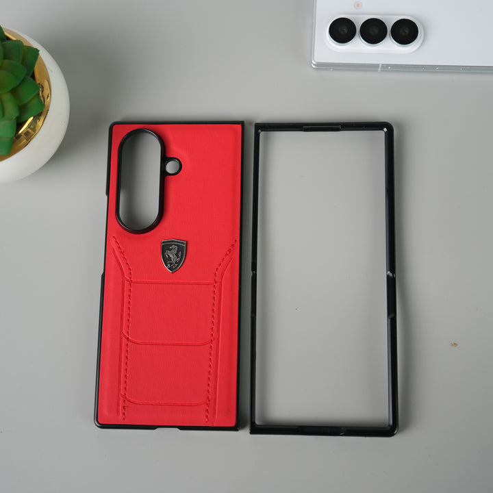 Samsung Galaxy Z Fold 7 FR Stitched PU Leather Case Cover