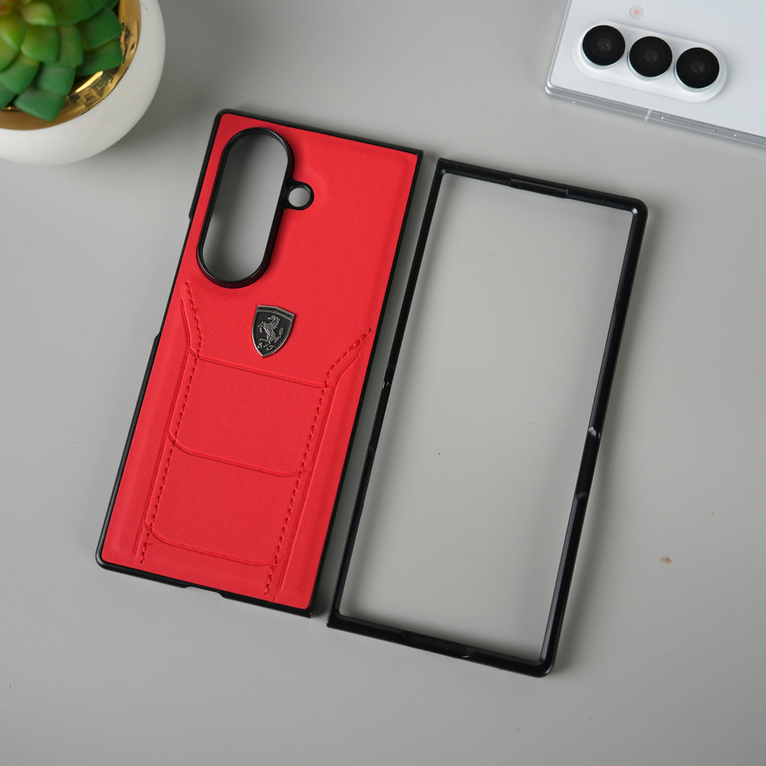 Samsung Galaxy Z Fold 7 FR Stitched PU Leather Case Cover