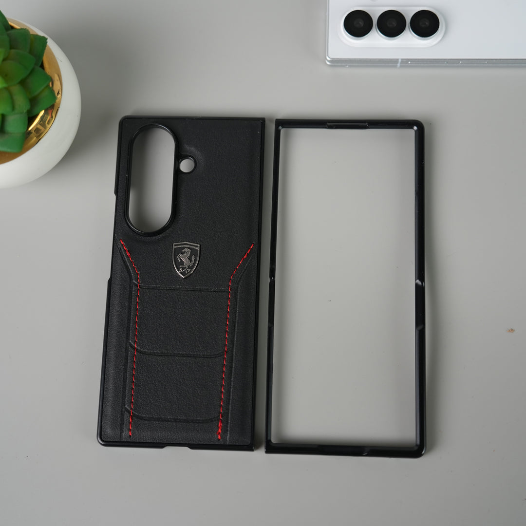 Samsung Galaxy Z Fold 7 FR Stitched PU Leather Case Cover