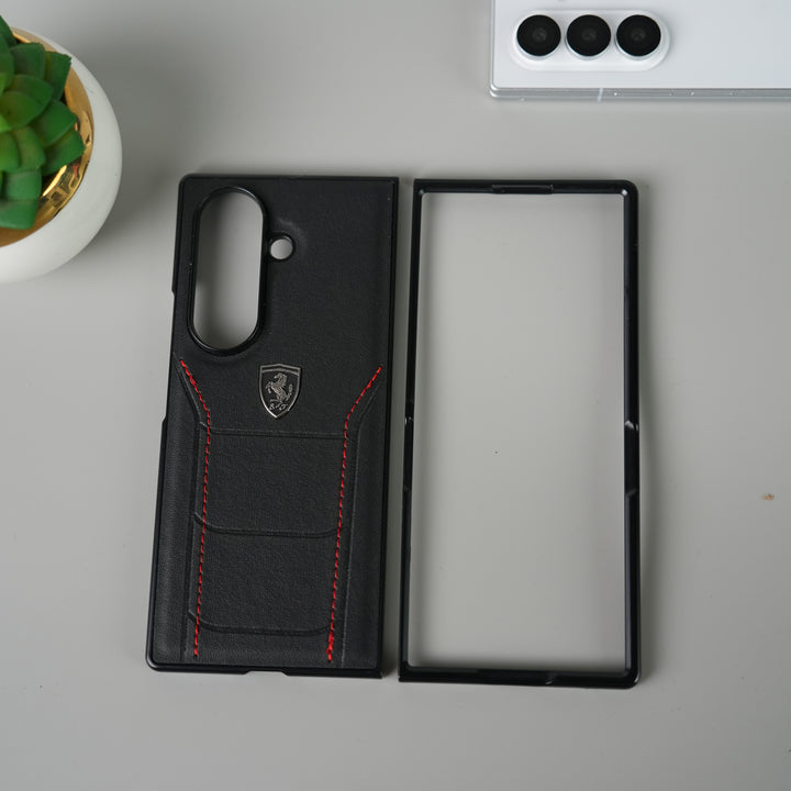 Samsung Galaxy Z Fold 7 FR Stitched PU Leather Case Cover
