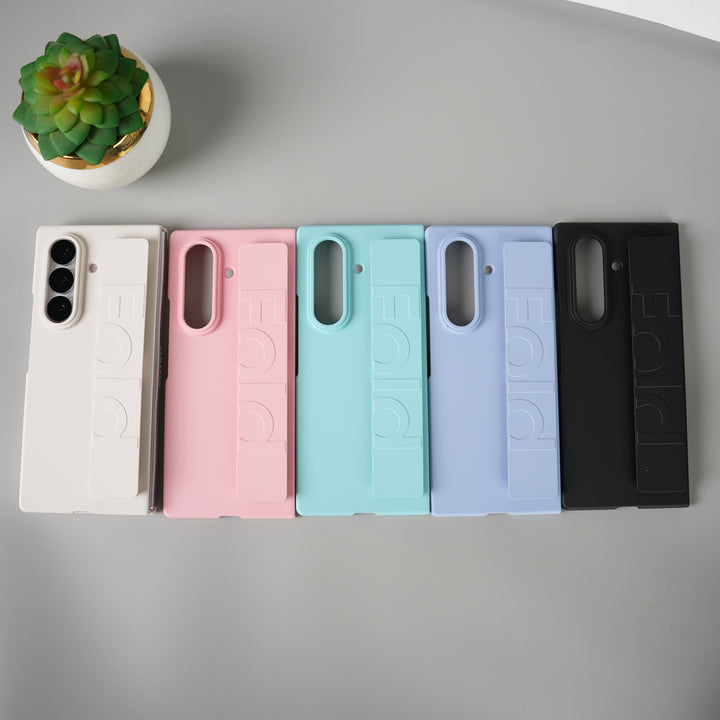 Galaxy Z Fold 7 Shockproof Matte Wristband Case Cover | Soft Feel Protective Back Shell