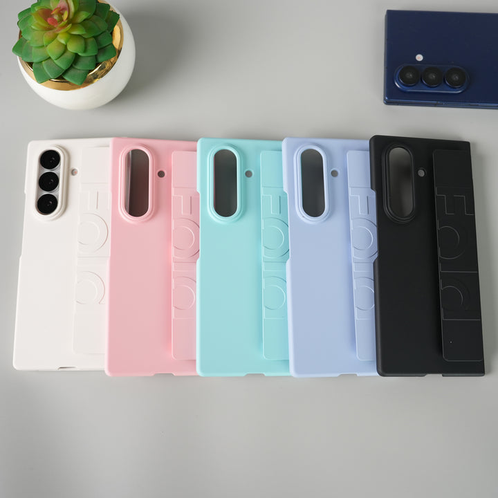 Galaxy Z Fold 7 Shockproof Matte Wristband Case Cover | Soft Feel Protective Back Shell
