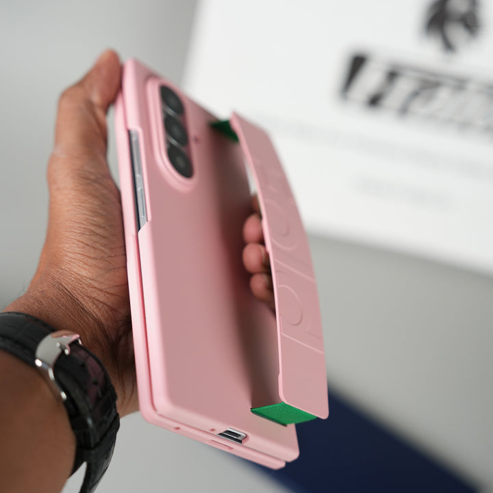 Galaxy Z Fold 7 Shockproof Matte Wristband Case Cover | Soft Feel Protective Back Shell