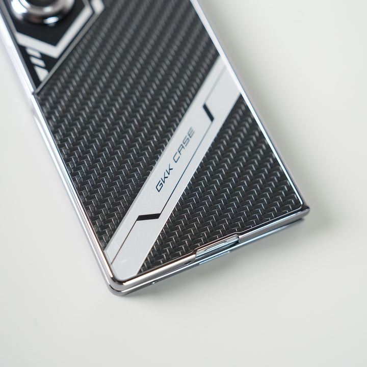 Samsung Galaxy Z Fold 7 GKK Carbon Leather Chrome Case with Front Glass