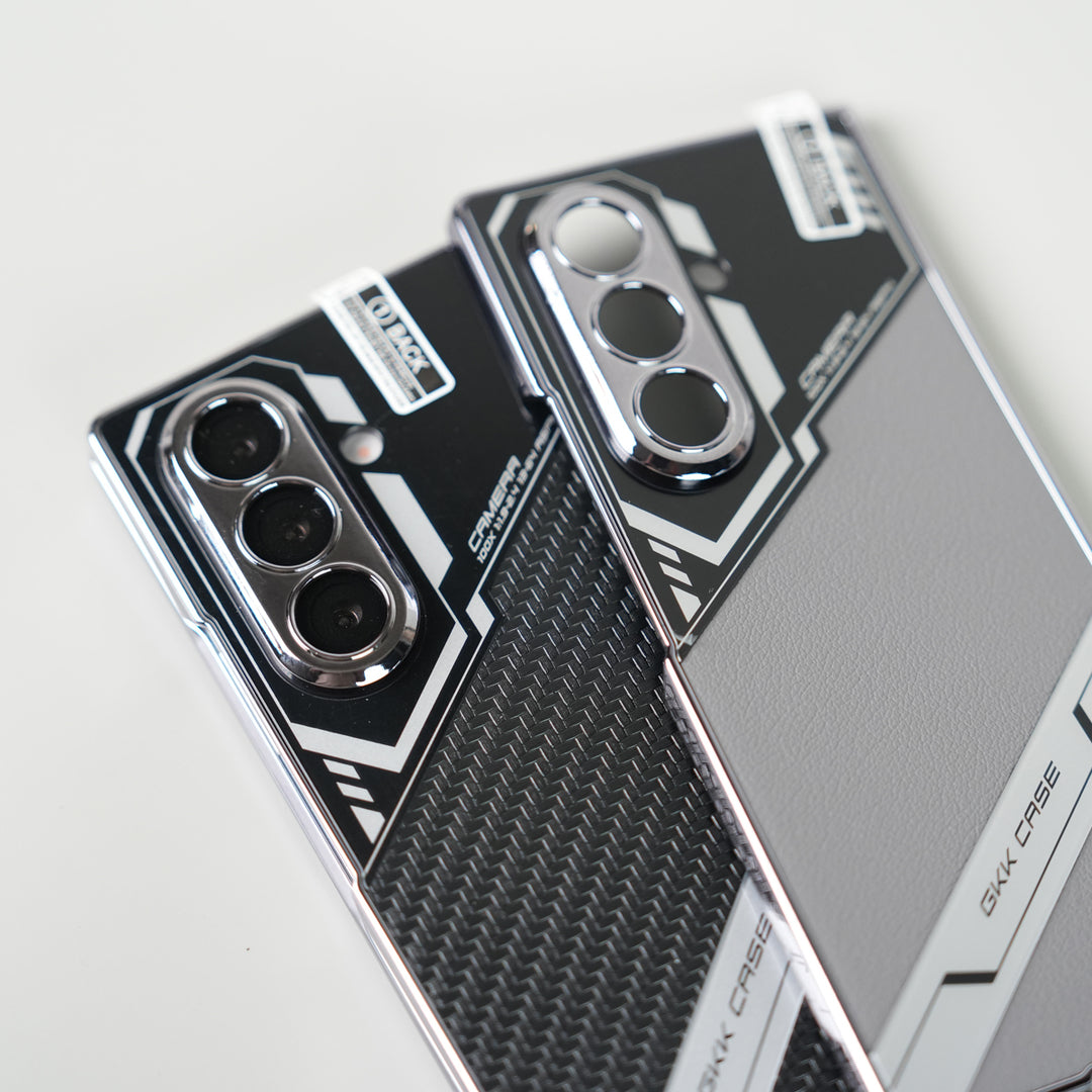Samsung Galaxy Z Fold 7 GKK Carbon Leather Chrome Case with Front Glass